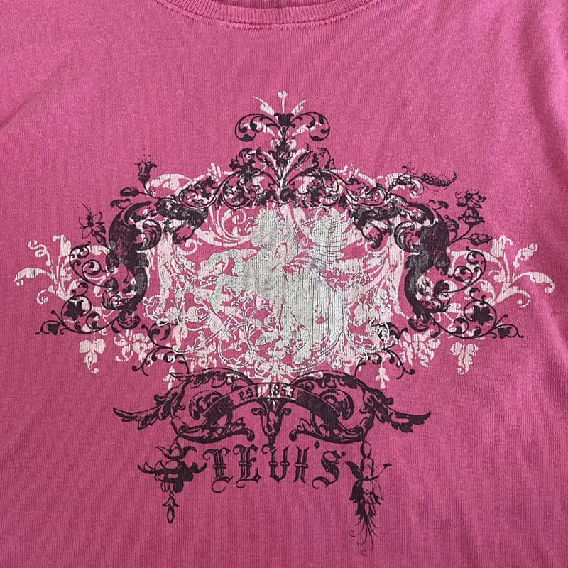 Y2K Pink Baby Tee Crop