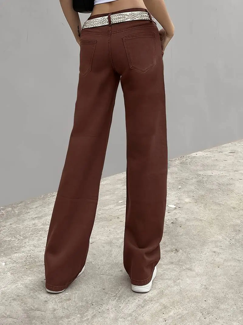 Floral Print High Waist Baggy Fit Jeans